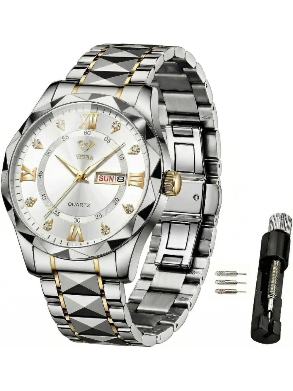 Luxury Diamond Dress Watch for Men | Classic Business Style Wrist Timepiece
